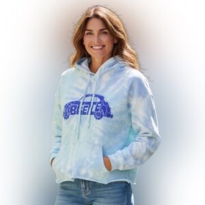 Colortone Blue Tie-Dye Hoodie with Beetle Graphic
